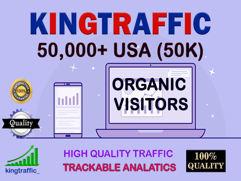 50,000 Real and Organic USA target web traffic within 30 Days 