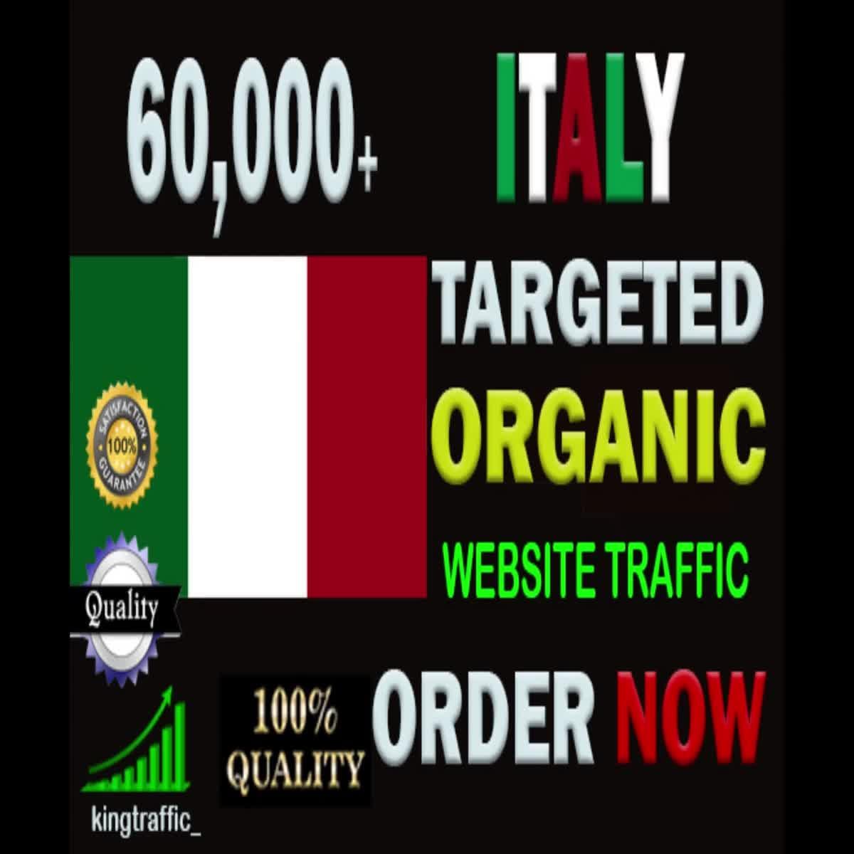 60,000 Active Quality Italian web visitors real targeted Genuine Organic web traffic from Italy