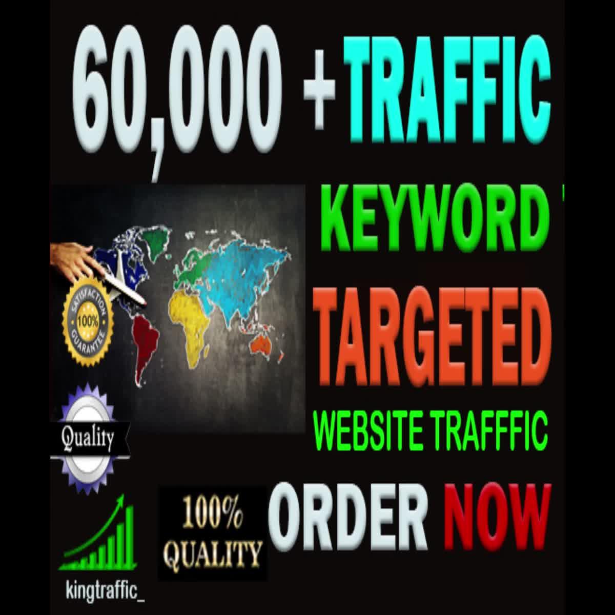 60,000+ High Quality Organic keyword targeted traffic from google