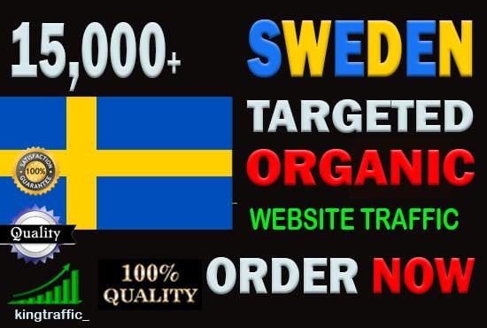 15,000 High Quality Swedish web visitors real targeted Genuine Organic web traffic from Sweden