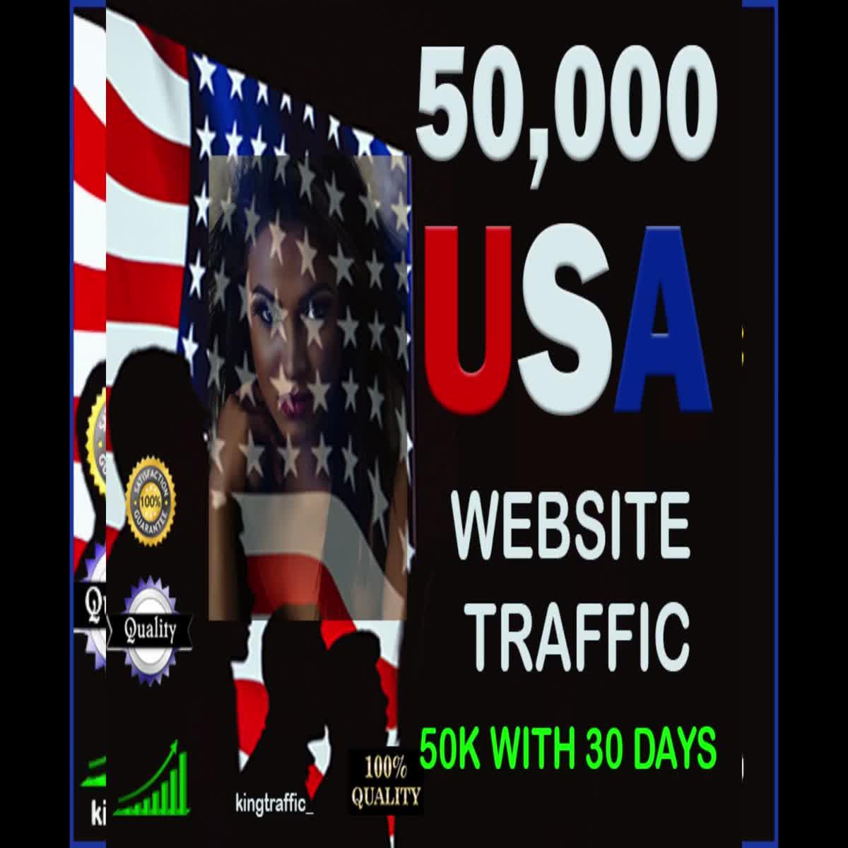 50,000 Real and Organic USA target web traffic within 30 Days 