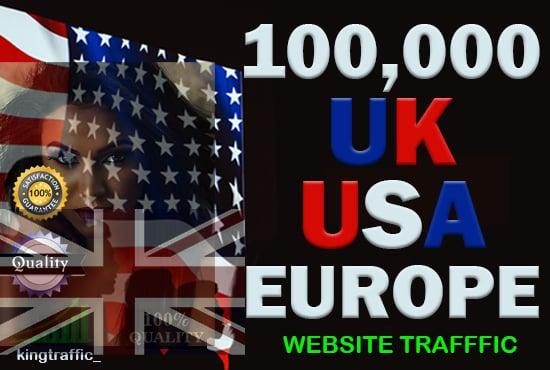 100,000 High quality UK, USA, Europe keyword target website traffic