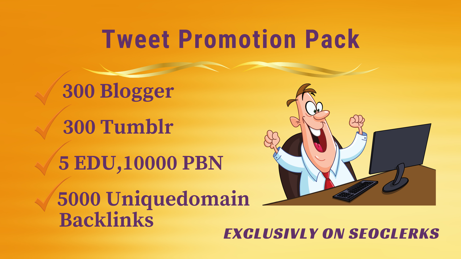 Twitter Tweet promo pack -Get 5 EDU, 300 blogger, tumblr, 10000 PBN, 5000 uniquedomain backlinks