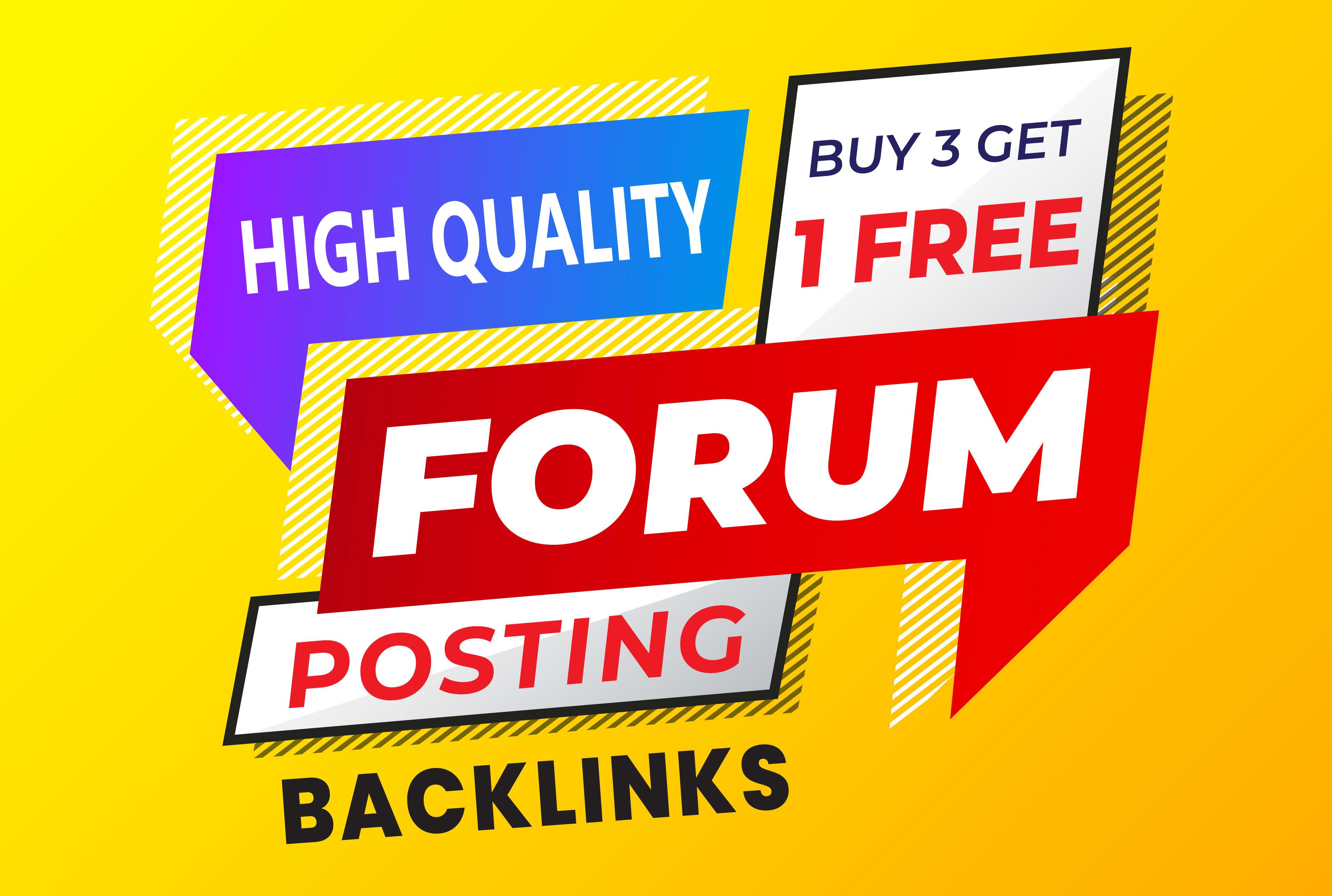 I will do 150 forum posting dofollow SEO backlinks to improving your rankings