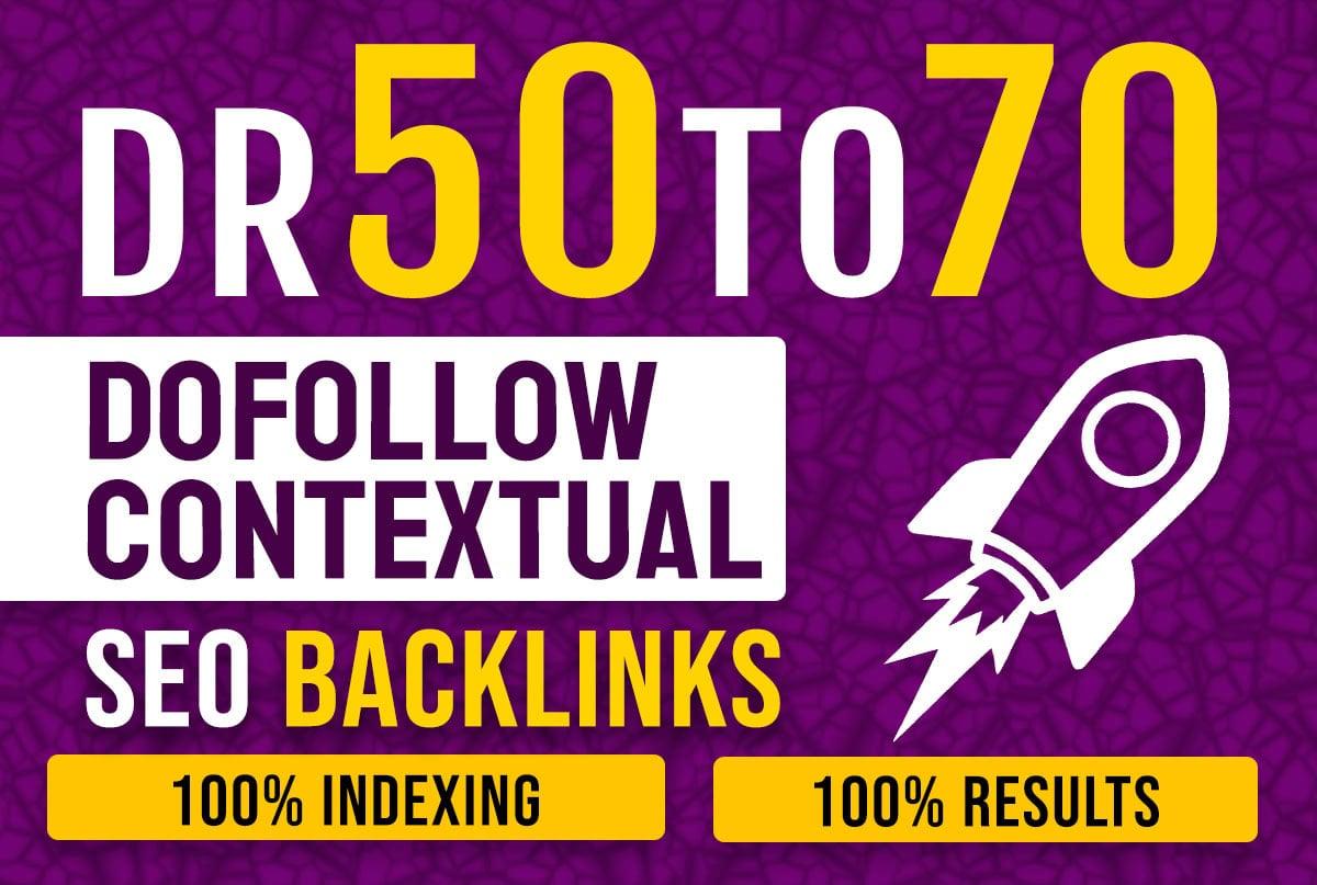 Provide DR 50 to 70 dofollow backlinks for off page seo