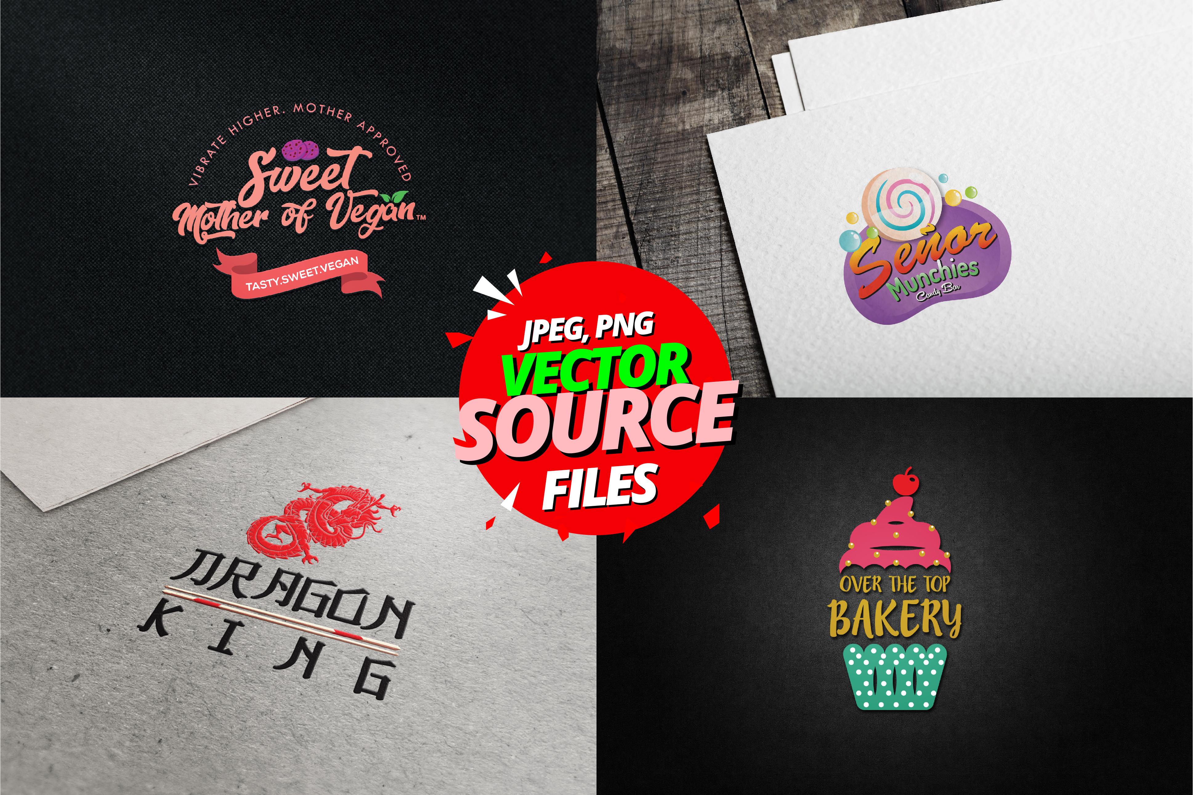 I will design 3 cupcake bakery restaurant chef food logo design