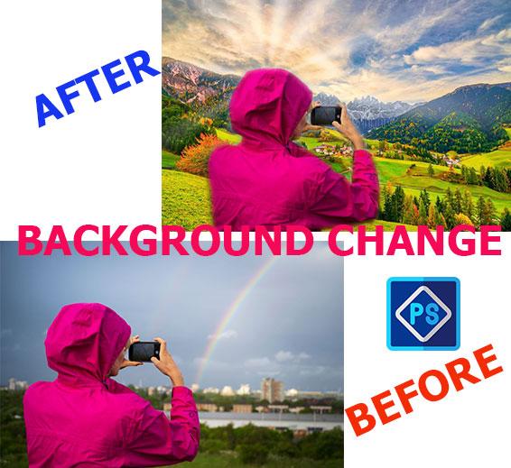 I will do 20 Photos Background Change with photoshop in 24 Hours