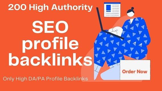 200 high authority SEO profile backlinks