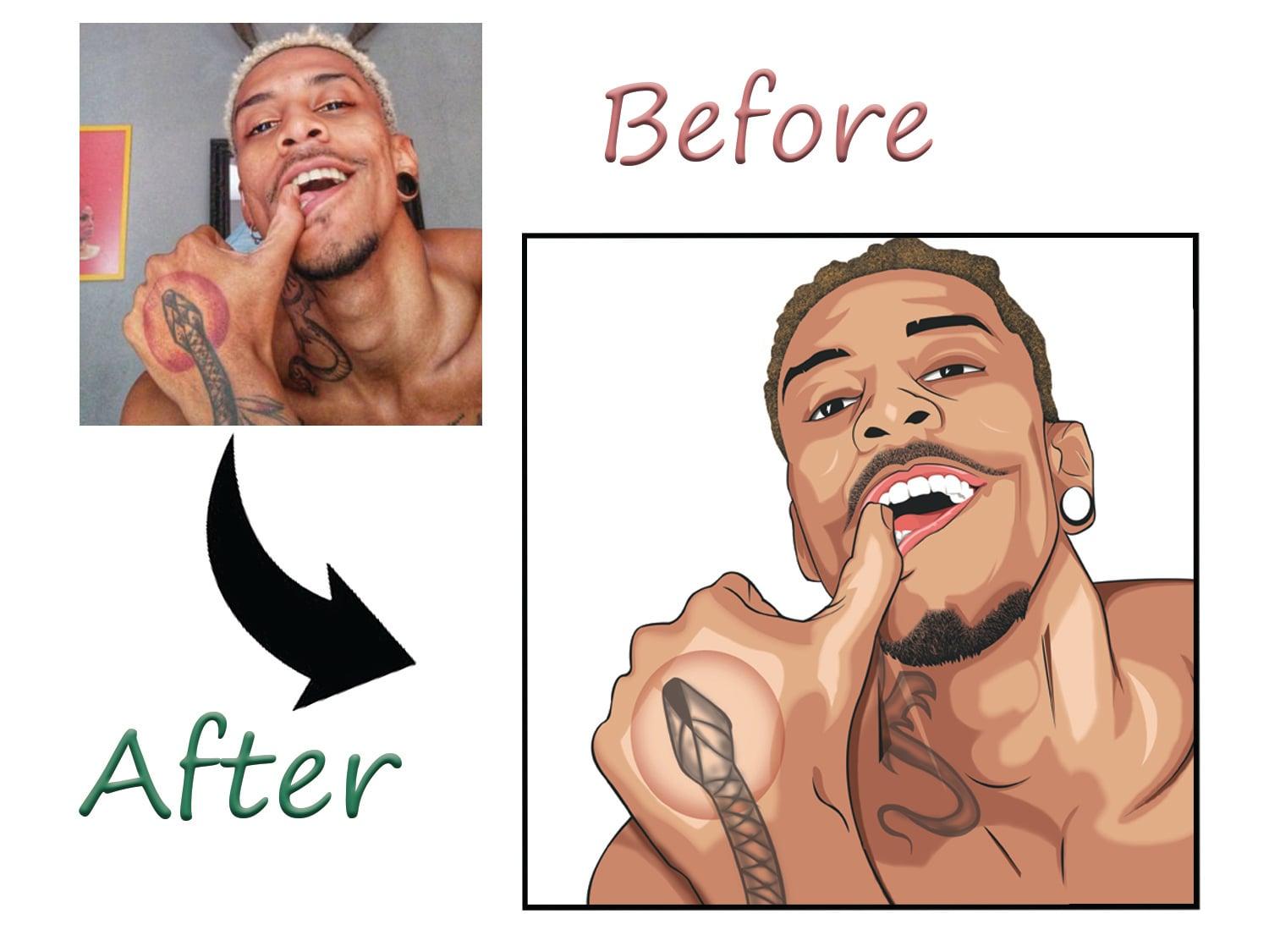 I will create realistic cartoon vector portrait from your photos