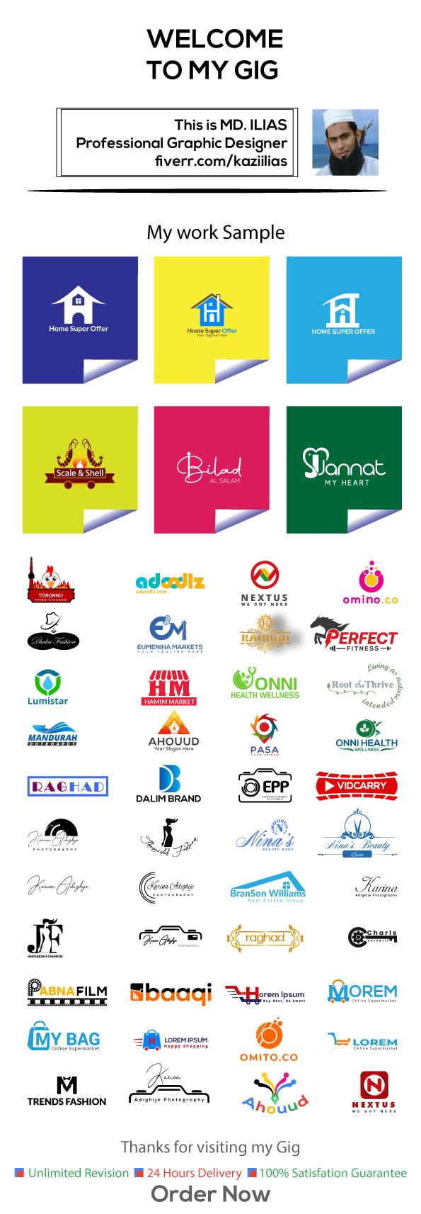 I Will Design Modern Creative Minimalist Flat & 3D Branding Logo