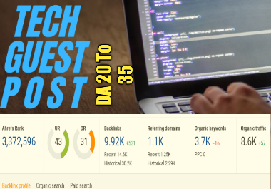 I will write and publish tech guest post on high da blog