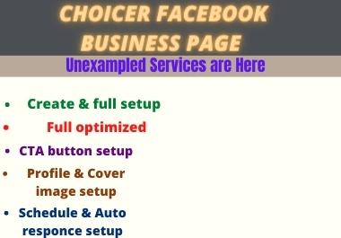 I will create,fix and optimize an eye catching facebook business page professionally 