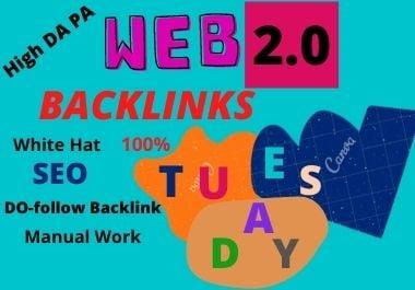 25 Web2.0 high authority unique content contextual permanent unique quality backlinks 