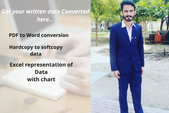  data entry work, retyping your already hard-copy written data