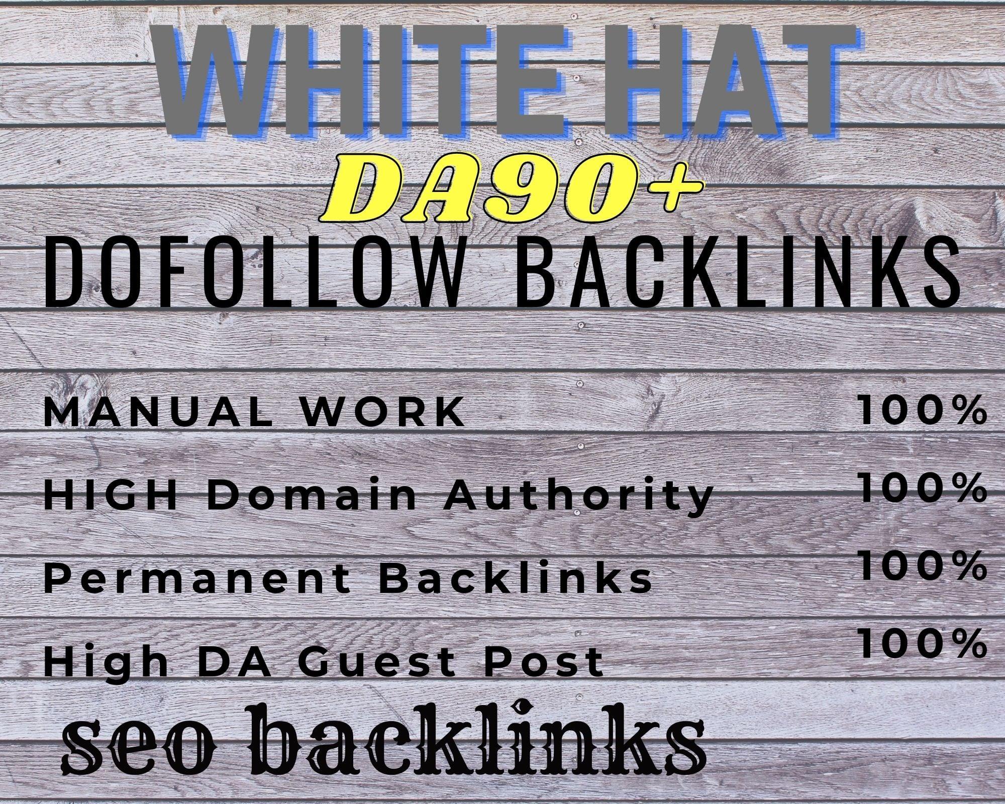 I will do high quality dofollow SEO backlinks domain authority 50 plus white hat link building