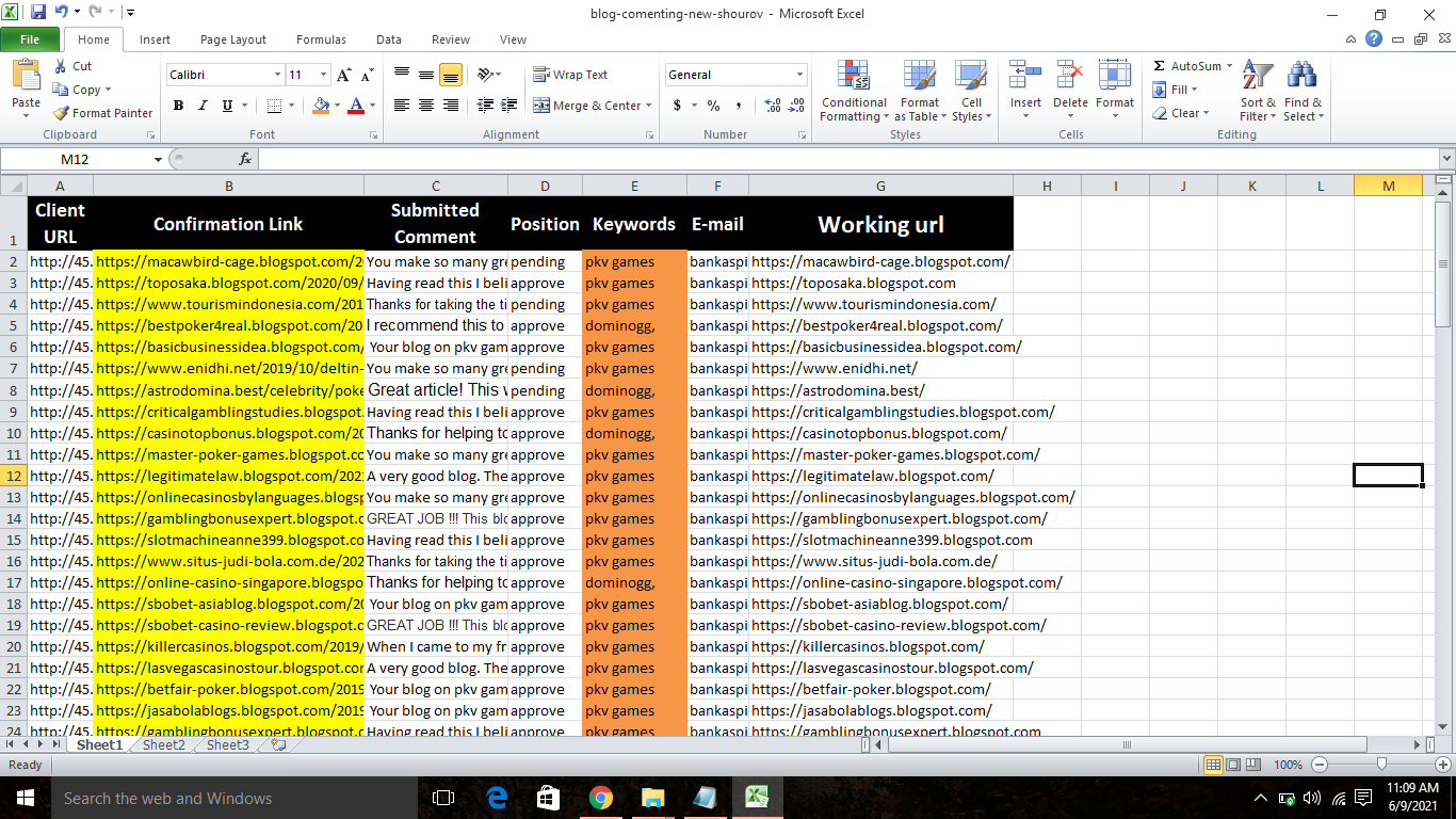 manually and verified 230 niche relevant post comments or blog comments