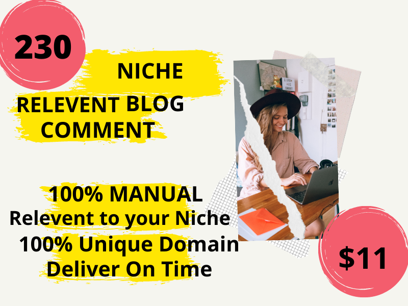 manually and verified 230 niche relevant post comments or blog comments