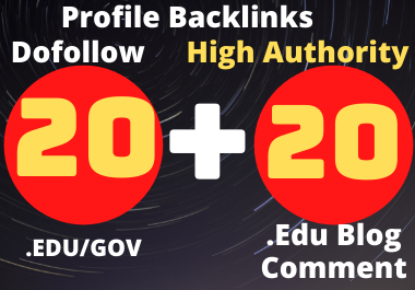 I will create dofollow High authority 20 "EDU/GOV" &20 edu blog comment backlinks