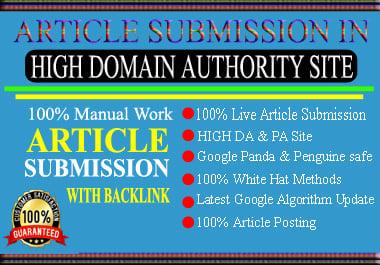I Will build 50+ high quality seo backlinks from article submission.Get 100% lives links
