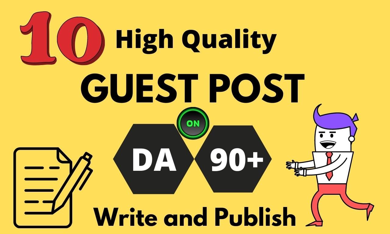 I will write and Publish 10 High Quality Guest Post SEO dofollow Backlinks