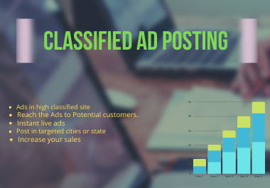 I will post your Ads on 50 top classified site worldwide 
