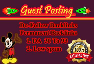I will Write & Publish 10 Permanent High Do-follow Guest Posts SEO Backlinks