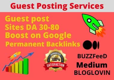 I will Provide You 15 SUPERSTRONG High authority guest posting Services