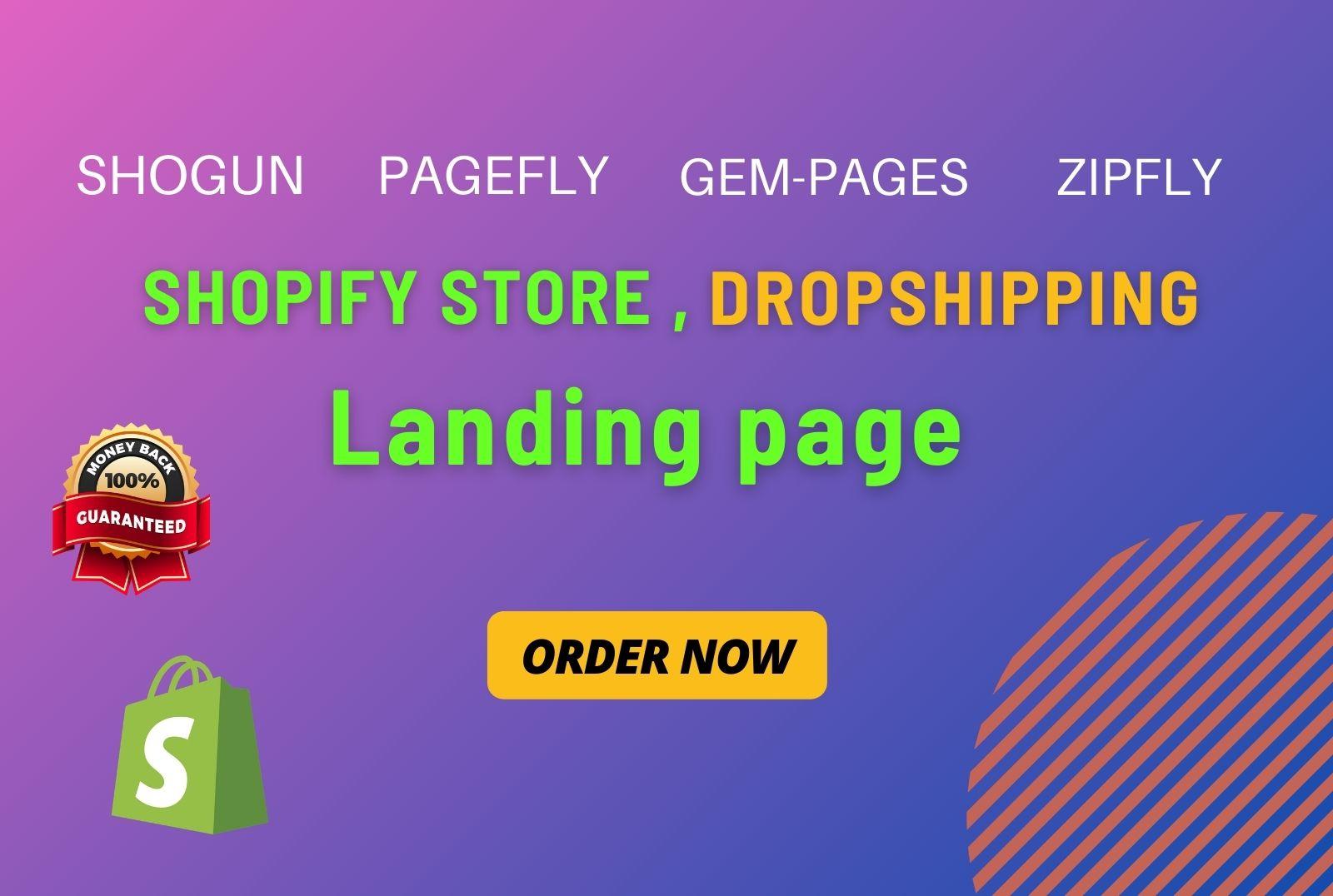 I will build shopify dropshipping store and shopify ecommerce website