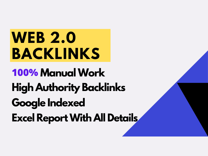 I'll manually build 50 web 2.0 backlinks using high authority website