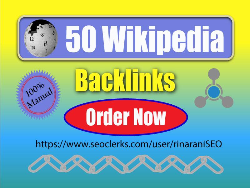 Create 50+ Wikipedia Niche Relevant Powerful Backlinks (High DA PA)