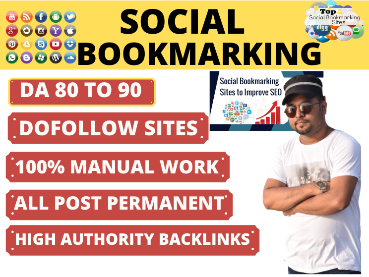 I will create 30 social Bookmarking high DA / PA site permanent post rank your website 