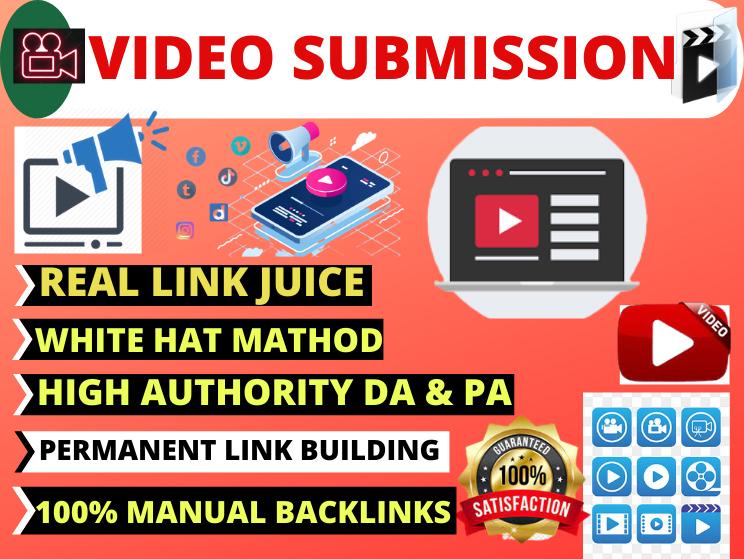 Live 30 Video Submission high authority permanent backlinks high da video sharing website