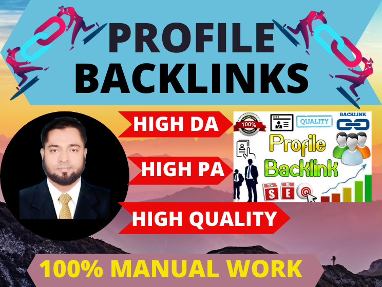 100% Manual 20 Profile Backlinks high authority permanent high da link building