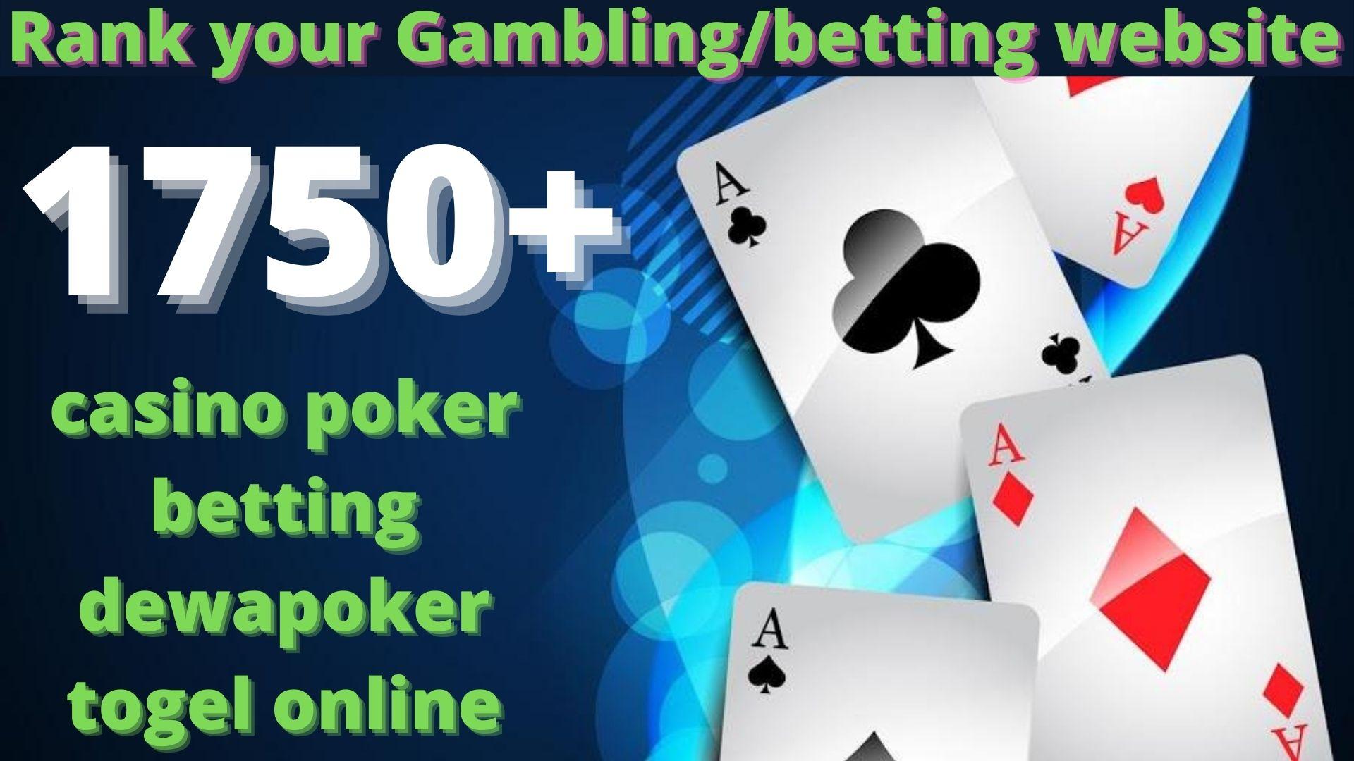 1750 High Quality Homepage Backlink Casino, Poker, Gambling BETTING DA50+ PA 35+ 100 DOFOLLOW