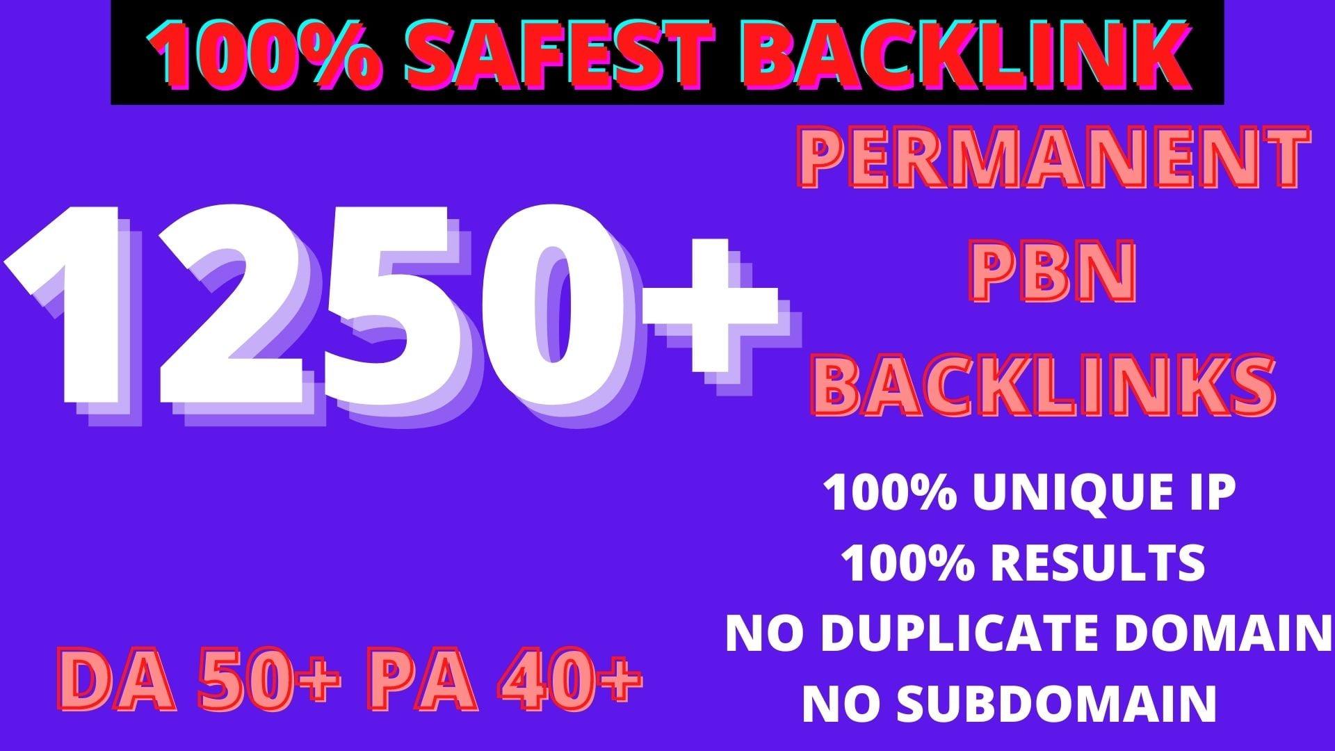 Get Extreme 1250+PBN Backlink in your website hompage with HIGH DA/PA/TF/CF with unique website