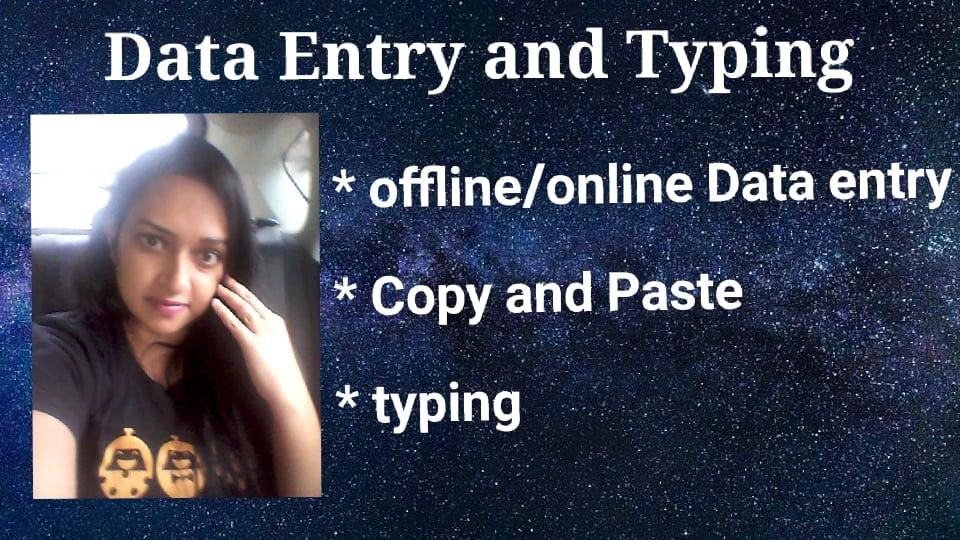 Offline online data entry , copy paste and typing