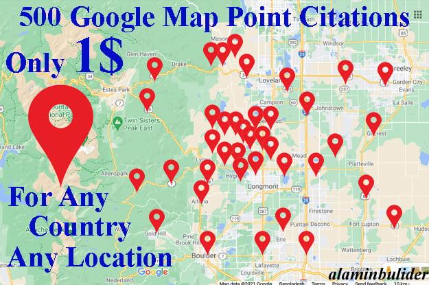 I Will create Manually 500 Google point map citations for Local SEO 
