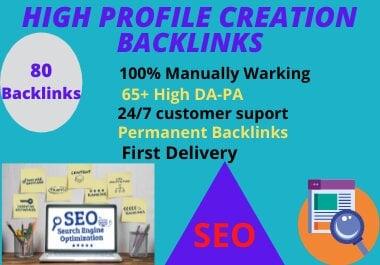 I will Do 80 Social Media Profiles Creation off page SEO Backlinks for $5 