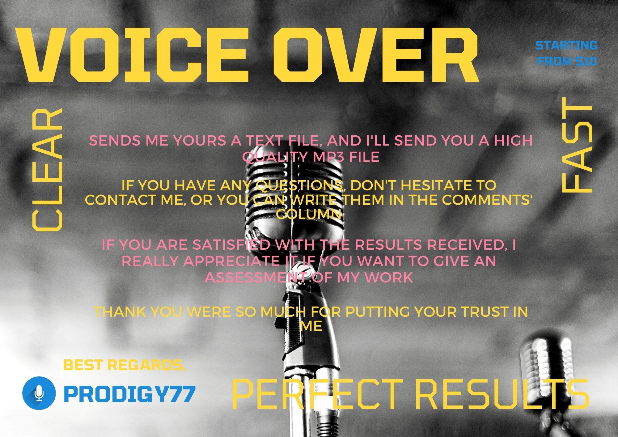 voice over with clear, fast and perfect results