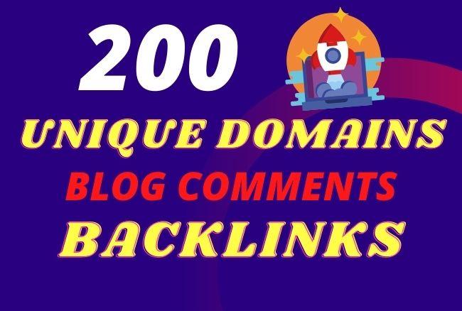 I will do 200 unique domains manual blog comments backlinks