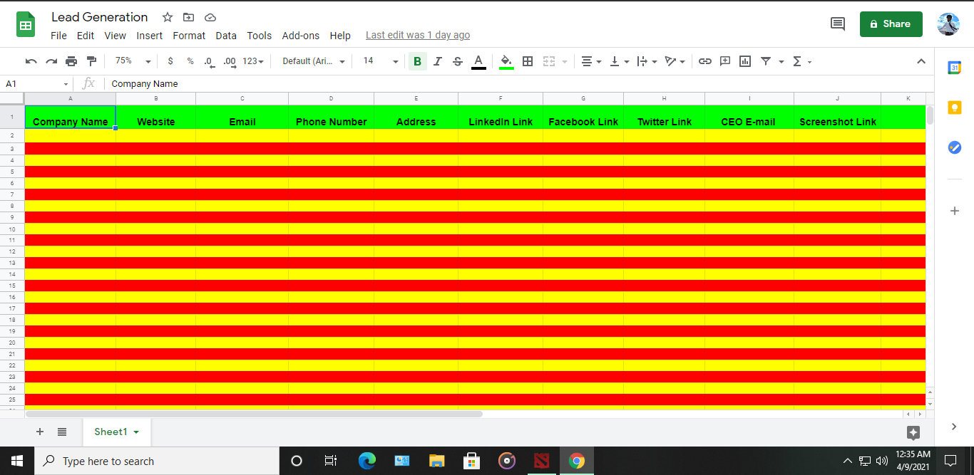 I will do web research with all kind of verified leads