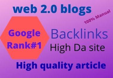 i will do best 20 manual web 2.0 seo backlink