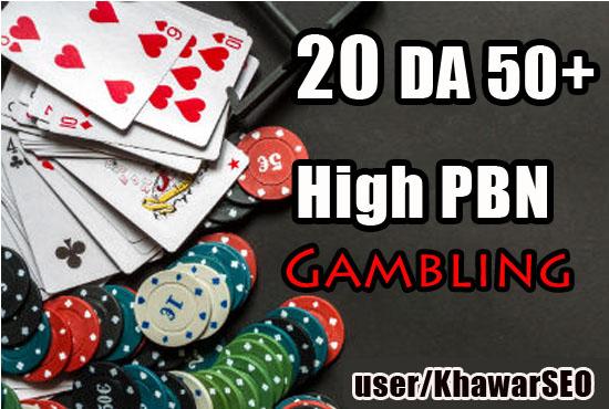 Get 20 powerfull Quality DA 50+ PBN Backlinks on Casino/ Gambling/ Poker related sites.