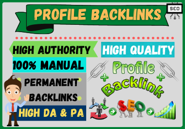 25 Profile Backlinks High Authority Permanent Dofollow unique domain white hat seo backlinks.