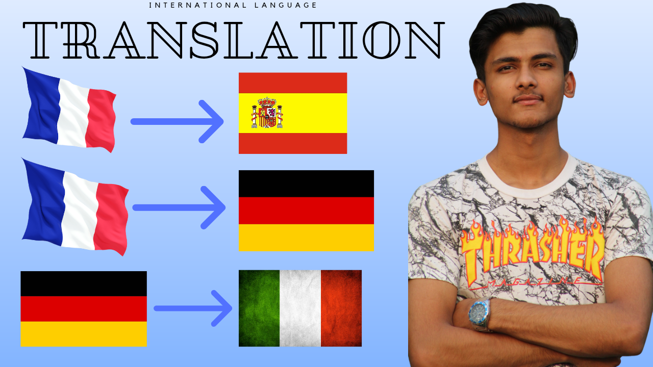 I will translate english to spanish, german to italian, french to german