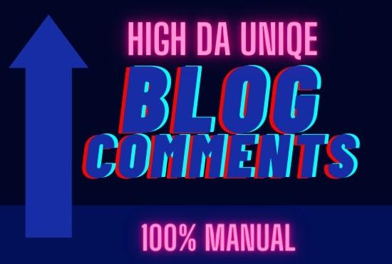 Get 200 Manual niche related high DA PA dofollow blog comments