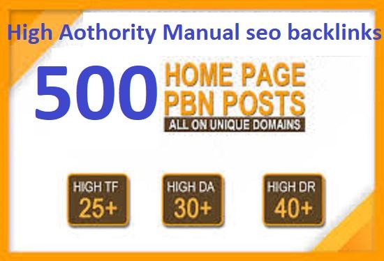 I will Make 500 High DA PA CF TF Authority Homepage PBN dofollow backlinks 