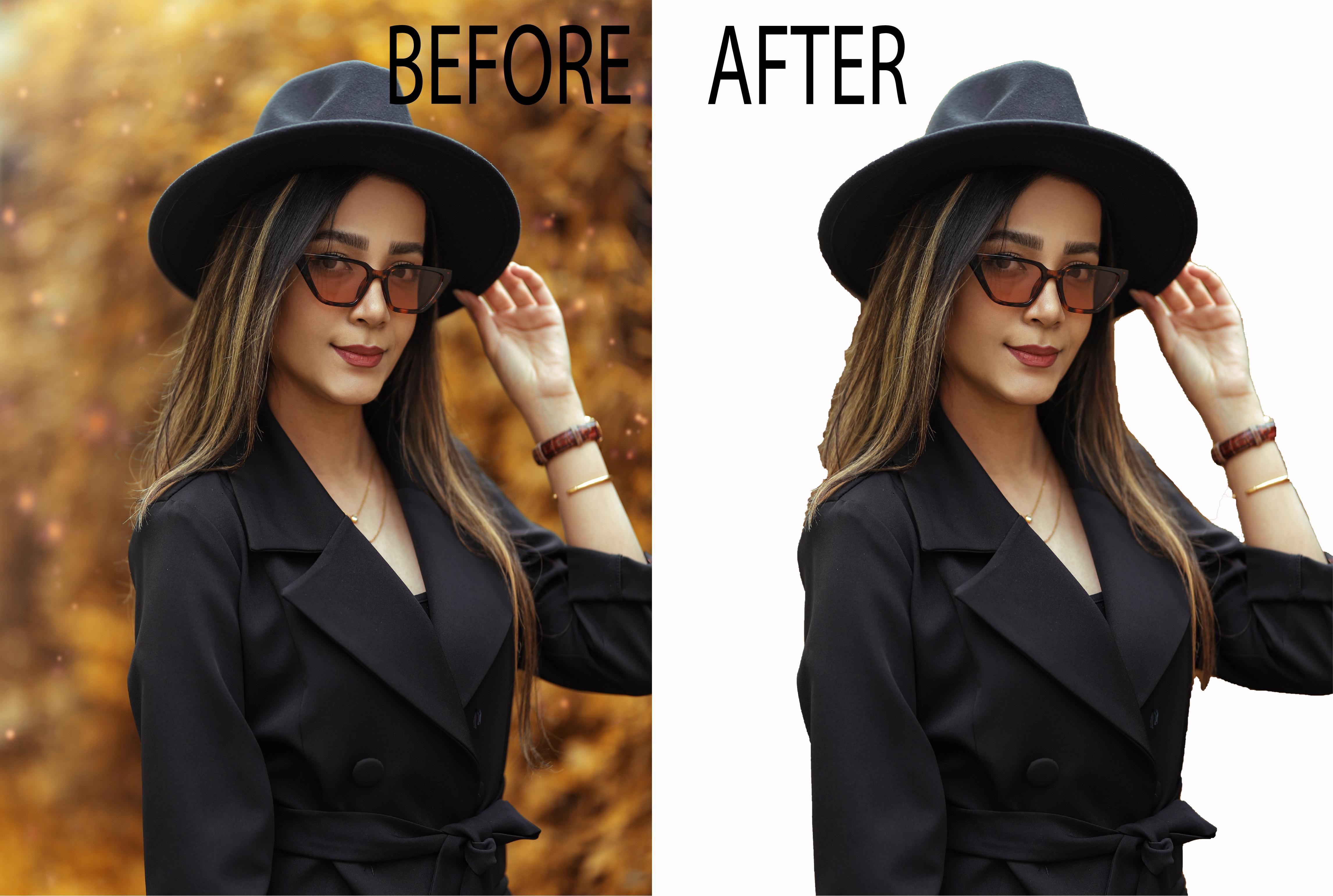 I will professionally remove background from an image with white or transparent