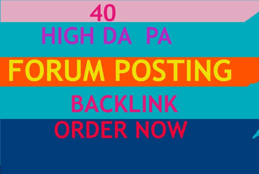 I will Do 40 high Domain authority Forum Posting Backlinks
