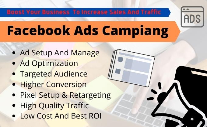 I will setup Your Facebook ads campaign in ads manager and run fb ads campaign.